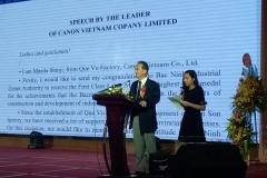 Speech by Representative of Canon Vietnam Co., Ltd