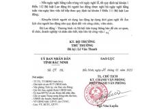 Sao lục số 01/SL ngày 21/01/2022 của UBND tỉnh Bắc Ninh