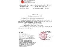 Thông báo số 40/TB-UBND ngày 08/4/2022 của UBND tỉnh Bắc Ninh